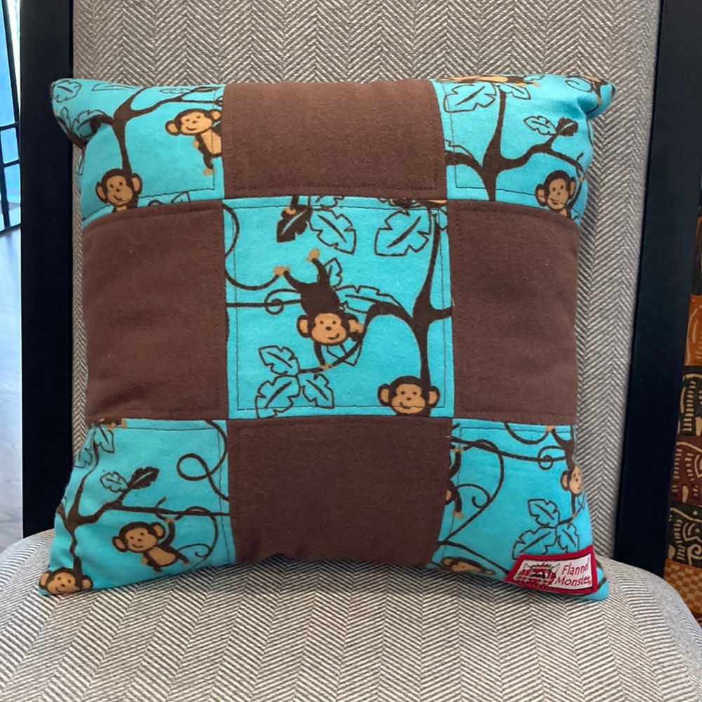 NEW Monkeys Patchwork Pillow